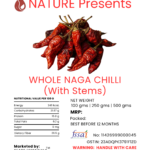 Whole Naga Chilli With Stems - Ghost Pepper Pods