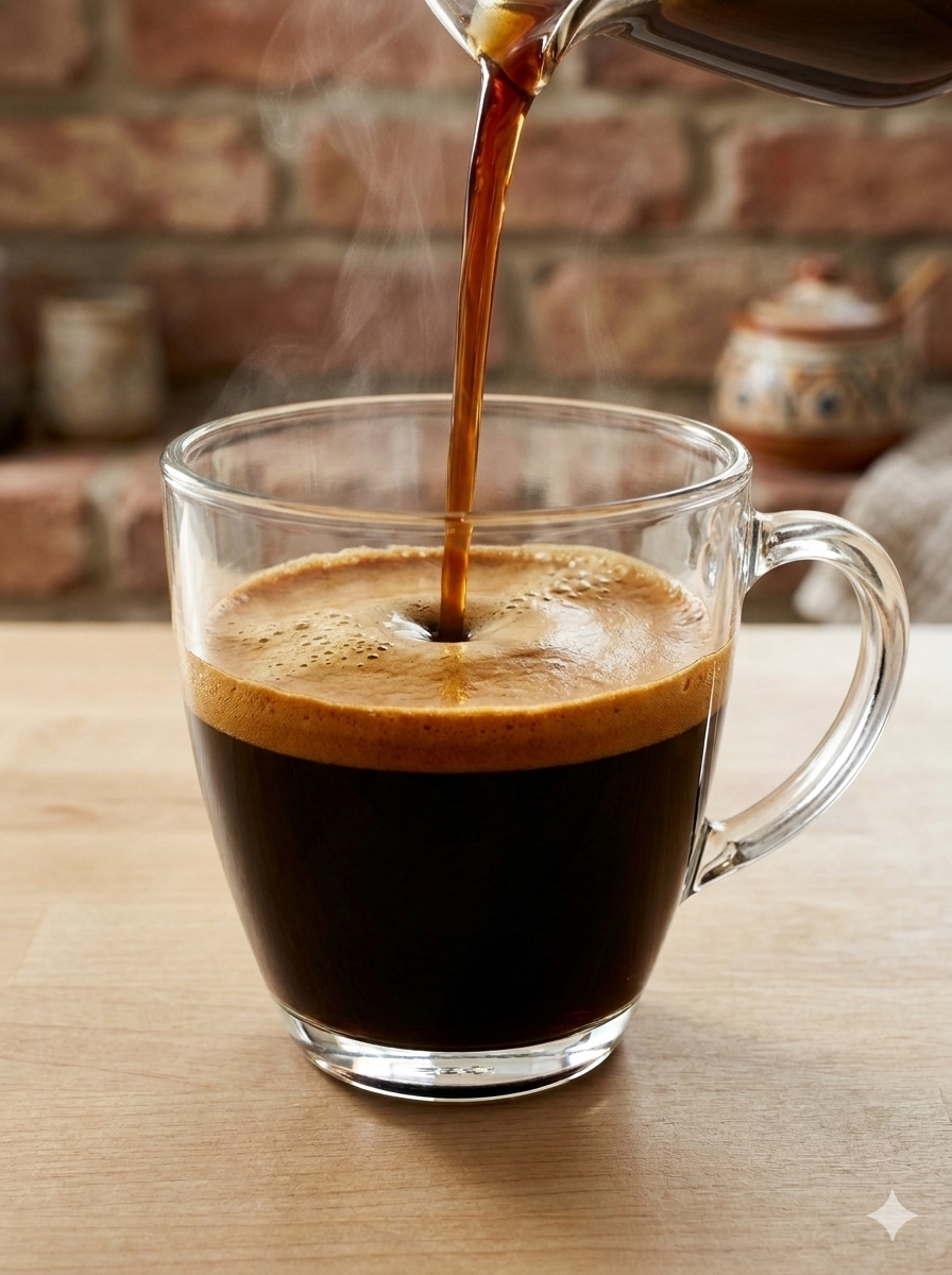 Freshly brewed pure Coorg coffee with natural crema